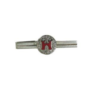 Vintage Tie Clasp England M W Castle Silvertone Bar 52657 Wiggins Teape